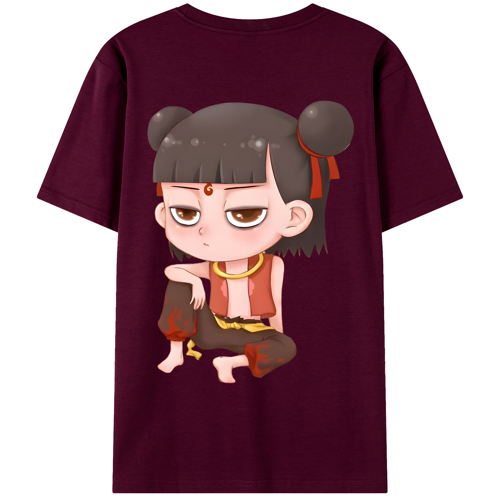 （画像用） Ne Zha 2 ナタ 魔童の大暴れ レディース半袖Tシャツ(バックプリント)